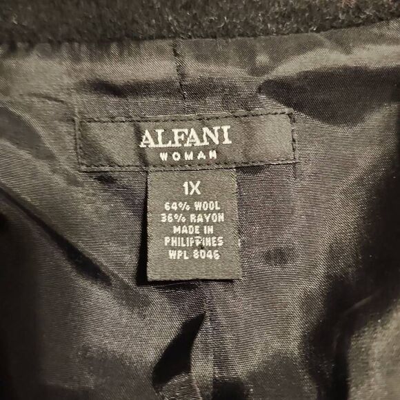 Alfani Woman Black Wool & Rayon 4 Button Jacket Plus Size 1X - Picture 6 of 9